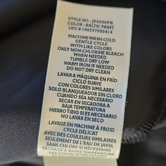 Joie Navy Baltic Print Chiffon Swing Dress - Size XS - Picture 8 of 9